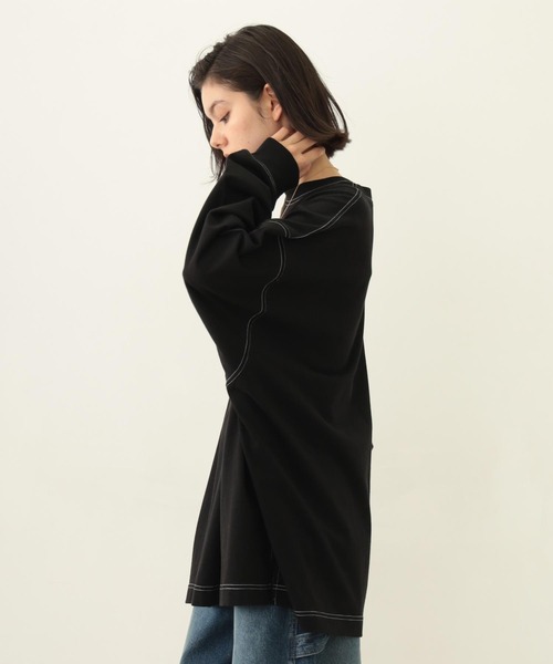 MILKFED.（ミルクフェド）の「COOPER LOGO SUPER BIG L/S TOP（Tシャツ/カットソー・レディース・ブラック/レッド/オートミール・ONE SIZE）」の10枚目の写真