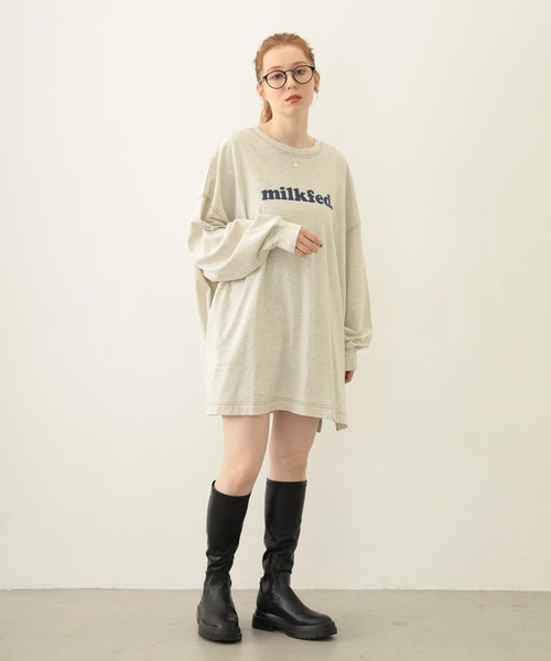 MILKFED.（ミルクフェド）の「COOPER LOGO SUPER BIG L/S TOP（Tシャツ/カットソー・レディース・ブラック/レッド/オートミール・ONE SIZE）」の20枚目の写真