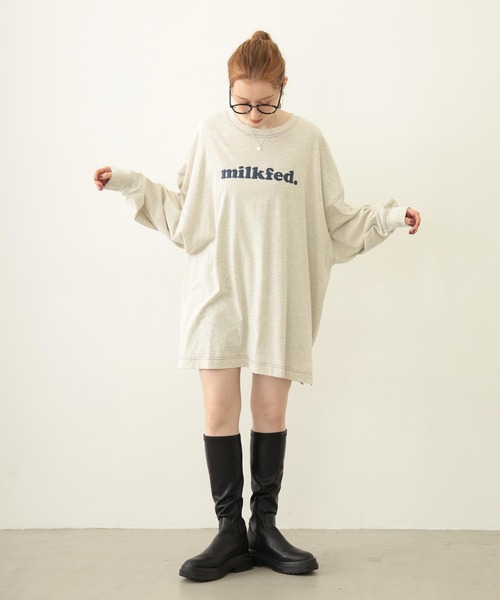 MILKFED.（ミルクフェド）の「COOPER LOGO SUPER BIG L/S TOP（Tシャツ/カットソー・レディース・ブラック/レッド/オートミール・ONE SIZE）」の21枚目の写真