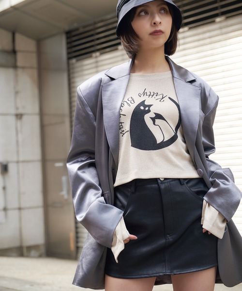 DURAS（デュラス）の「フェイクレザーミニスカート（スカート・レディース・ブルー/シルバー/イエロー/ブラック・MEDIUM/SMALL）」の11枚目の写真