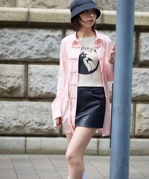 DURAS（デュラス）の「フェイクレザーミニスカート（スカート・レディース・ブルー/シルバー/イエロー/ブラック・MEDIUM/SMALL）」の12枚目の写真