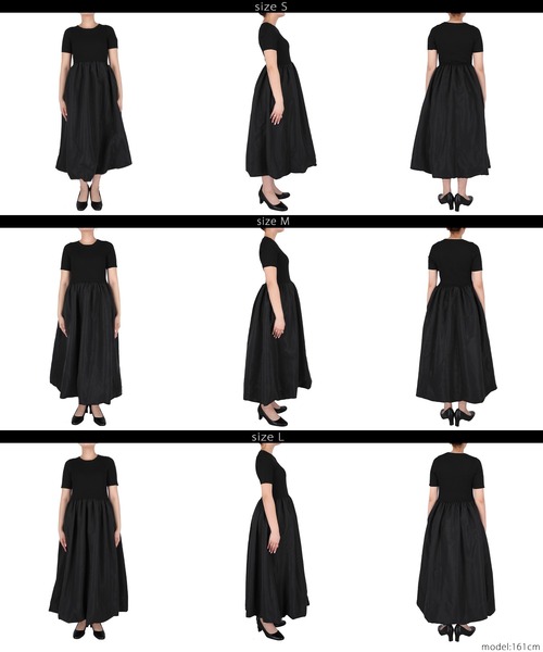 coca（coca）（コカ）の「異素材切り替えバルーンニットワンピース（ワンピース・レディース・アイボリー/ブラック・L/M/S）」の15枚目の写真