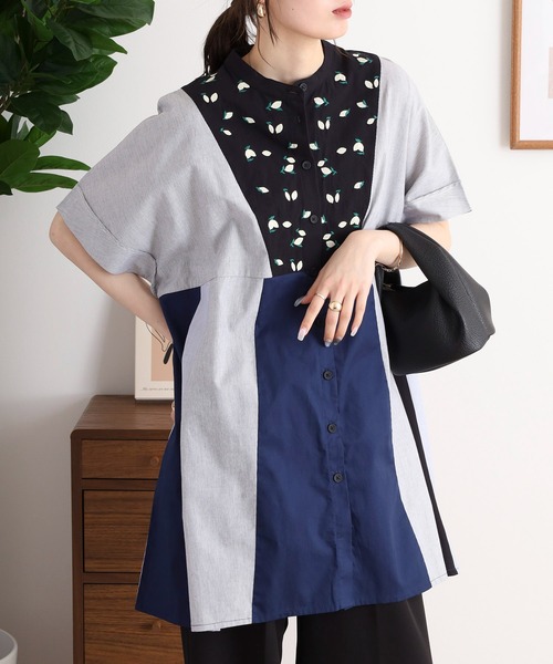 Emago(イマゴ)の「EMAGO レモン刺繍チュニックシャツ(シャツ/ブラウス・レディース・ブラック/ブルー/グレー・FREE)」の22枚目の写真