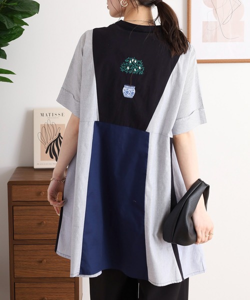 Emago(イマゴ)の「EMAGO レモン刺繍チュニックシャツ(シャツ/ブラウス・レディース・ブラック/ブルー/グレー・FREE)」の20枚目の写真