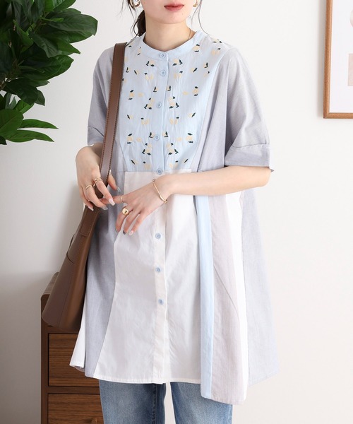 Emago(イマゴ)の「EMAGO レモン刺繍チュニックシャツ(シャツ/ブラウス・レディース・ブラック/ブルー/グレー・FREE)」の17枚目の写真