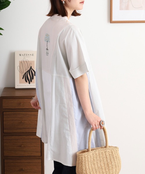 レモン刺繍チュニックシャツ emago トップス 半袖 ナチュラル カジュアル 北欧 大人の 楽天市場】レモン刺繍チュニックシャツ emago トップス 半袖