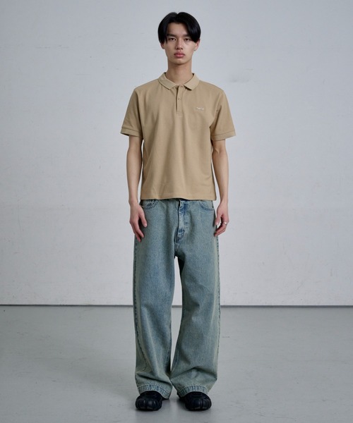 THE CLE(ザクレ)の「KANOKO POLO SHIRT / 鹿の子ポロシャツ【鹿の子】【ポロ】 ポロシャツ トップス メンズ(ポロシャツ・メンズ・チャコール/アイボリー/ブラック・SMALL/MEDIUM/LARGE)」の4枚目の写真