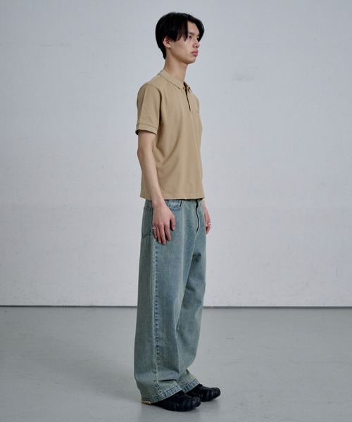 THE CLE(ザクレ)の「KANOKO POLO SHIRT / 鹿の子ポロシャツ【鹿の子】【ポロ】 ポロシャツ トップス メンズ(ポロシャツ・メンズ・チャコール/アイボリー/ブラック・SMALL/MEDIUM/LARGE)」の5枚目の写真