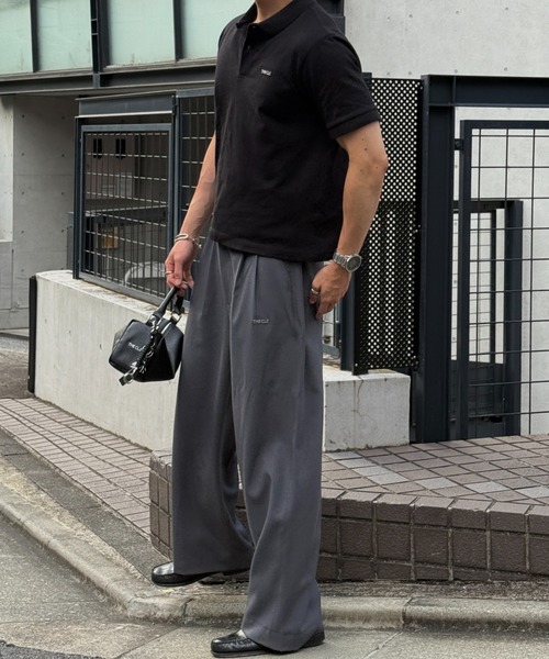 ATON 黒 ポロシャツ　ATON/KANOKO POLO SHIRTS 鹿の子ポロ / Kanoko Polo shirt | ECROF