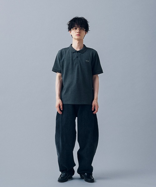 ATON 黒 ポロシャツ　ATON/KANOKO POLO SHIRTS ATON) SUPIMA AIR KANOKO POLO SHIRTS (KKAGSM0403) | ATON