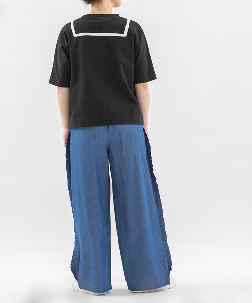 nop de nod（ノップドゥノッド）の「サイドフリルタックパンツ（その他パンツ・レディース・ブラック/ブルー系その他/インディゴブルー・3）」の18枚目の写真