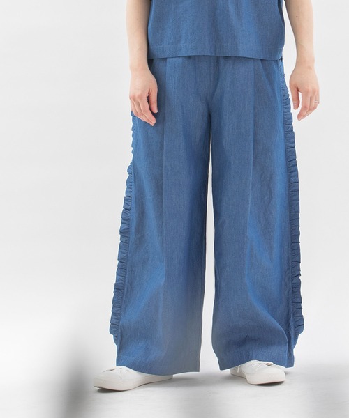 nop de nod（ノップドゥノッド）の「サイドフリルタックパンツ（その他パンツ・レディース・ブラック/ブルー系その他/インディゴブルー・3）」の17枚目の写真