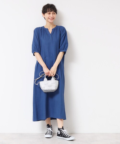 Dessin（デッサン）の「【洗える】パフスリーブAラインワンピース（S～L）（ワンピース・レディース・ブルー/ブラウン系その他/ブラック・03/02/01）」の13枚目の写真
