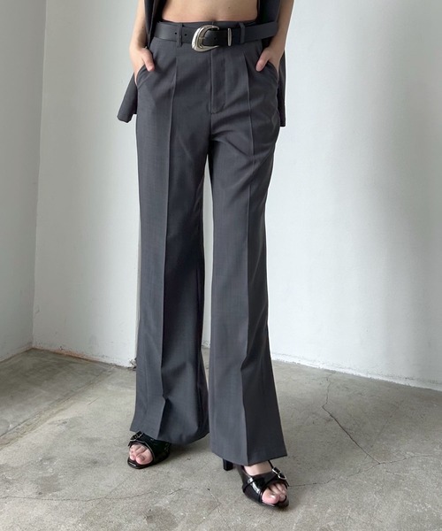 PAGEBOY（ページボーイ）の「ライトエステルフレアパンツ（スラックス・レディース・ブラック/チェック/チャコールグレー・FREE）」の16枚目の写真