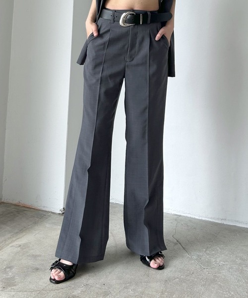 PAGEBOY（ページボーイ）の「ライトエステルフレアパンツ（スラックス・レディース・ブラック/チェック/チャコールグレー・FREE）」の13枚目の写真