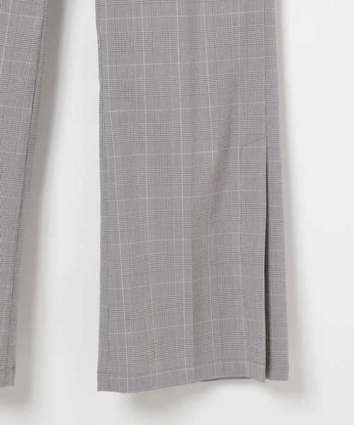 PAGEBOY（ページボーイ）の「ライトエステルフレアパンツ（スラックス・レディース・ブラック/チェック/チャコールグレー・FREE）」の7枚目の写真