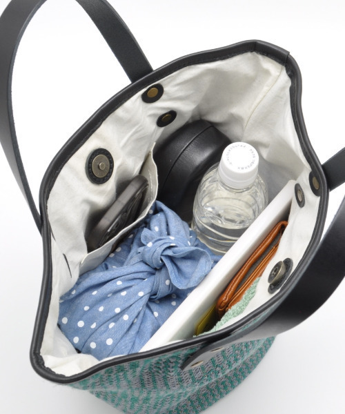 CLEDRAN（クレドラン）の「【厚みのあるジュート素材】 CL3770 HAND＆WORK FLOWER PATTERN TOTE（トートバッグ・レディース・ブラック系その他/グリーン系その他・FREE）」の14枚目の写真
