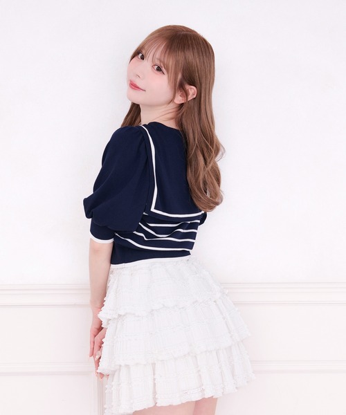 apres jour（アプレジュール）の「セーラー襟ボーダーニット（ニット/セーター・レディース・ネイビー/ホワイト/グレー・X-LARGE/フリー）」の10枚目の写真