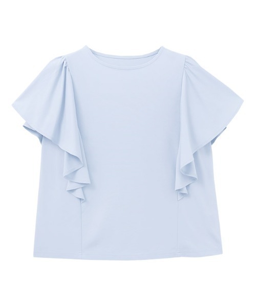 Pierrot（ピエロ）の「ラッフルTシャツ（Tシャツ/カットソー・レディース・ネイビー/ブラック/ライトブルー/オフホワイト・M/L/LL）」の21枚目の写真