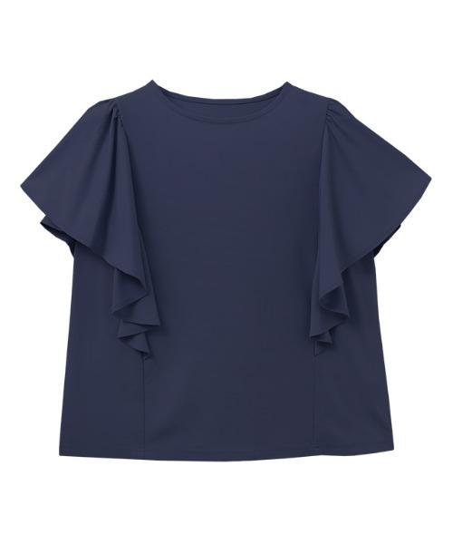 Pierrot（ピエロ）の「ラッフルTシャツ（Tシャツ/カットソー・レディース・ネイビー/ブラック/ライトブルー/オフホワイト・M/L/LL）」の22枚目の写真