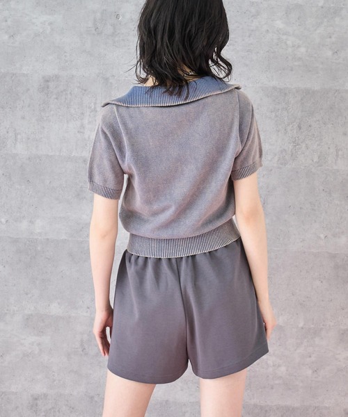 ANAP（アナップ）の「ジップアップ ピグメント 半袖 トップス（Tシャツ/カットソー・レディース・ネイビー/グレー・FREE）」の11枚目の写真