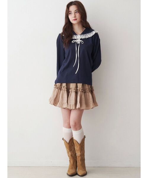 CALNAMUR（カルナムール）の「コットンギャザーボリュームスカート（スカート・レディース・ブラック/ベージュ/ホワイト・FREE）」の21枚目の写真