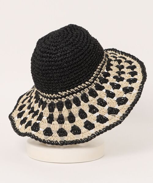 anap mimpi（アナップミンピ）の「ワイヤー入り ツバヒロ ペーパー クロッシェ ハット（ハット・レディース・ベージュ/ブラック・FREE）」の3枚目の写真