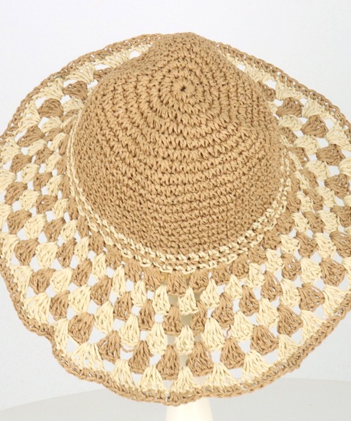 anap mimpi（アナップミンピ）の「ワイヤー入り ツバヒロ ペーパー クロッシェ ハット（ハット・レディース・ベージュ/ブラック・FREE）」の15枚目の写真