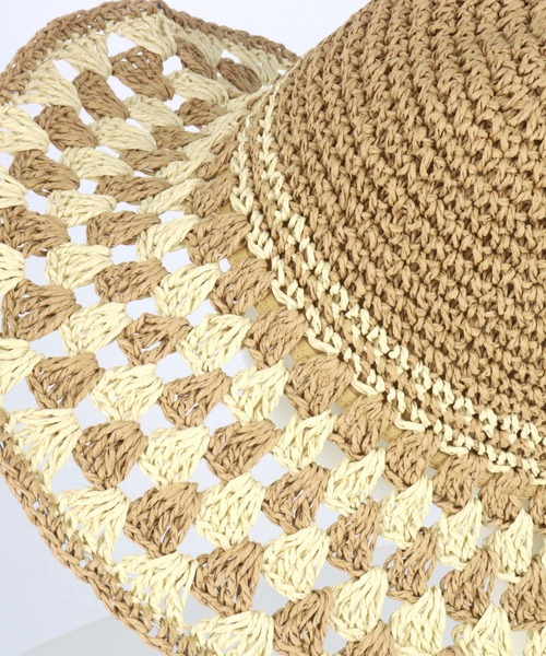 anap mimpi（アナップミンピ）の「ワイヤー入り ツバヒロ ペーパー クロッシェ ハット（ハット・レディース・ベージュ/ブラック・FREE）」の7枚目の写真