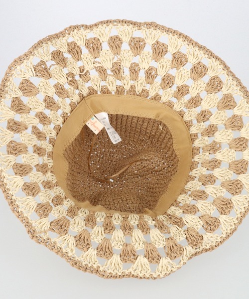 anap mimpi（アナップミンピ）の「ワイヤー入り ツバヒロ ペーパー クロッシェ ハット（ハット・レディース・ベージュ/ブラック・FREE）」の8枚目の写真