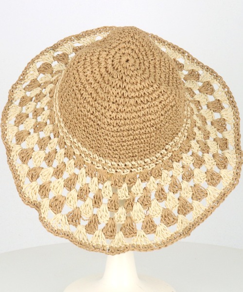 anap mimpi（アナップミンピ）の「ワイヤー入り ツバヒロ ペーパー クロッシェ ハット（ハット・レディース・ベージュ/ブラック・FREE）」の9枚目の写真