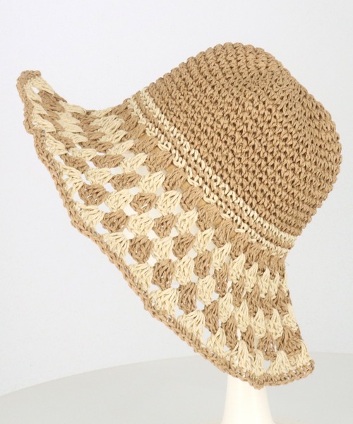 anap mimpi（アナップミンピ）の「ワイヤー入り ツバヒロ ペーパー クロッシェ ハット（ハット・レディース・ベージュ/ブラック・FREE）」の10枚目の写真