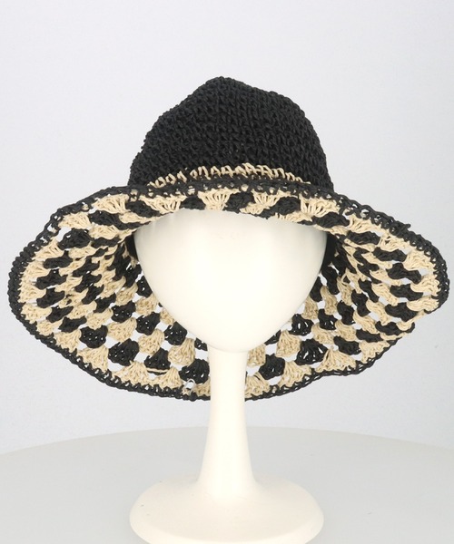 anap mimpi（アナップミンピ）の「ワイヤー入り ツバヒロ ペーパー クロッシェ ハット（ハット・レディース・ベージュ/ブラック・FREE）」の12枚目の写真