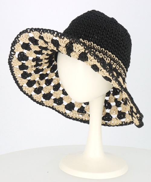 anap mimpi（アナップミンピ）の「ワイヤー入り ツバヒロ ペーパー クロッシェ ハット（ハット・レディース・ベージュ/ブラック・FREE）」の6枚目の写真