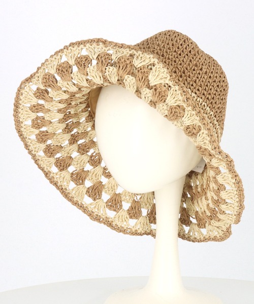 anap mimpi（アナップミンピ）の「ワイヤー入り ツバヒロ ペーパー クロッシェ ハット（ハット・レディース・ベージュ/ブラック・FREE）」の4枚目の写真