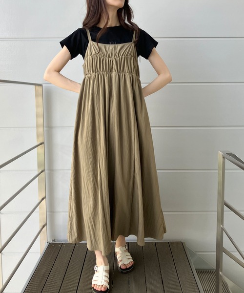 GLAMOROUS JANE好きさんへ　ワンピース　姫ギャル　himekaji セール】レーヨンギャザーキャミワンピース（ドレス