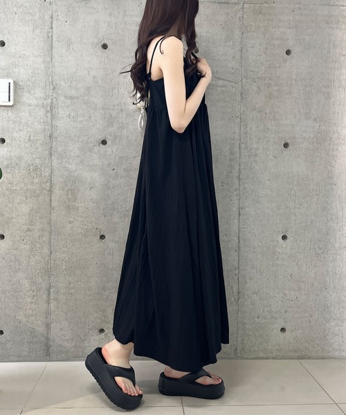 春早割 セール】レーヨンギャザーキャミワンピース（ドレス ワンピース