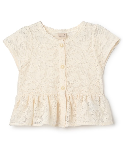 petit main（プティマイン）の「【リンク】レースカーディガン(キッズ)（カーディガン/ボレロ・キッズ・アイボリー/ライトベージュ・90cm/130cm/110cm/80ｃｍ/120cm/100cm）」の2枚目の写真