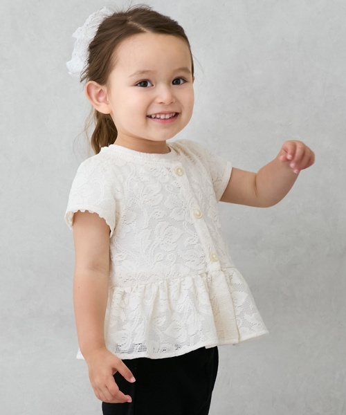 petit main（プティマイン）の「【リンク】レースカーディガン(キッズ)（カーディガン/ボレロ・キッズ・アイボリー/ライトベージュ・90cm/130cm/110cm/80ｃｍ/120cm/100cm）」の10枚目の写真