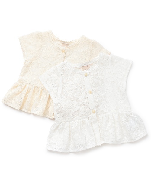 petit main（プティマイン）の「【リンク】レースカーディガン(キッズ)（カーディガン/ボレロ・キッズ・アイボリー/ライトベージュ・90cm/130cm/110cm/80ｃｍ/120cm/100cm）」の4枚目の写真