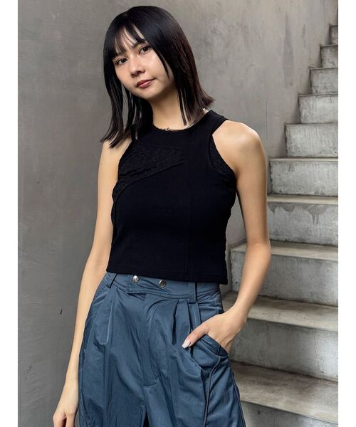 MURUA（ムルーア）の「トリックドッキングキャミタンク（タンクトップ・レディース・ホワイト/ブラック/ライム・FREE）」の20枚目の写真