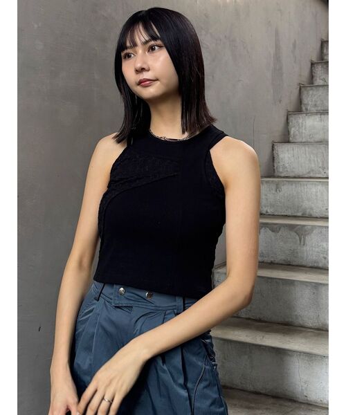 MURUA(ムルーア)の「トリックドッキングキャミタンク(タンクトップ・レディース・ホワイト/ブラック/ライム・FREE)」の8枚目の写真