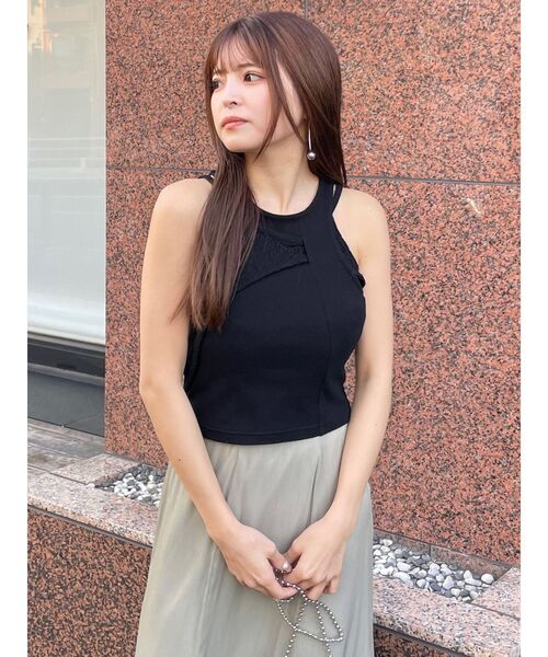 MURUA（ムルーア）の「トリックドッキングキャミタンク（タンクトップ・レディース・ホワイト/ブラック/ライム・FREE）」の5枚目の写真