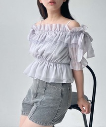 AS KNOW AS plus | ●リボンフリルオフショル半袖ブラウス(シャツ/ブラウス)