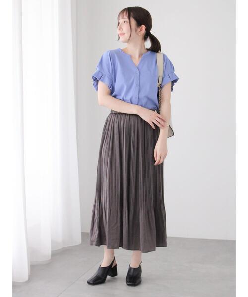 Te chichi TERRASSE（テチチテラス）の「【選べる着丈】消しプリーツスカート（スカート・レディース・ベージュ/ブルー/チャコールグレー/ブラック・ﾌﾘｰ(M)/ﾌﾘｰ(L)）」の19枚目の写真