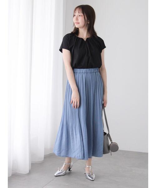 Te chichi TERRASSE（テチチテラス）の「【選べる着丈】消しプリーツスカート（スカート・レディース・ベージュ/ブルー/チャコールグレー/ブラック・ﾌﾘｰ(M)/ﾌﾘｰ(L)）」の17枚目の写真