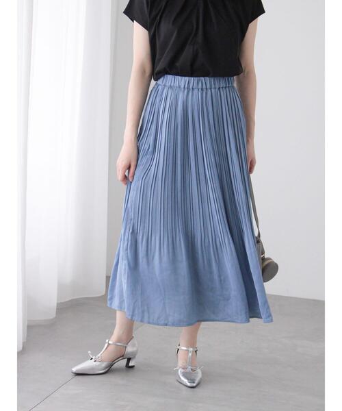 Te chichi TERRASSE（テチチテラス）の「【選べる着丈】消しプリーツスカート（スカート・レディース・ベージュ/ブルー/チャコールグレー/ブラック・ﾌﾘｰ(M)/ﾌﾘｰ(L)）」の15枚目の写真