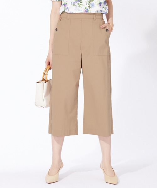 BELLUNA PLUS(ベルーナ)の「サラリ綿混ベイカーキュロットパンツ(その他パンツ・レディース・チャコール/ベージュ/ネイビー/テラコッタ・X-LARGE/LARGE/MEDIUM/SMALL)」の2枚目の写真