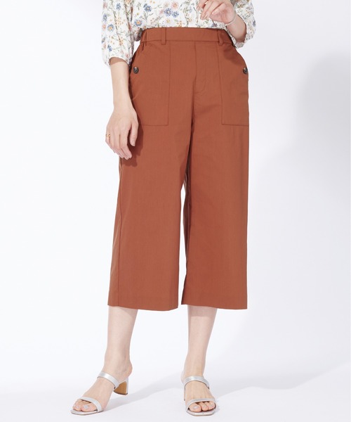 BELLUNA PLUS(ベルーナ)の「サラリ綿混ベイカーキュロットパンツ(その他パンツ・レディース・チャコール/ベージュ/ネイビー/テラコッタ・X-LARGE/LARGE/MEDIUM/SMALL)」の3枚目の写真