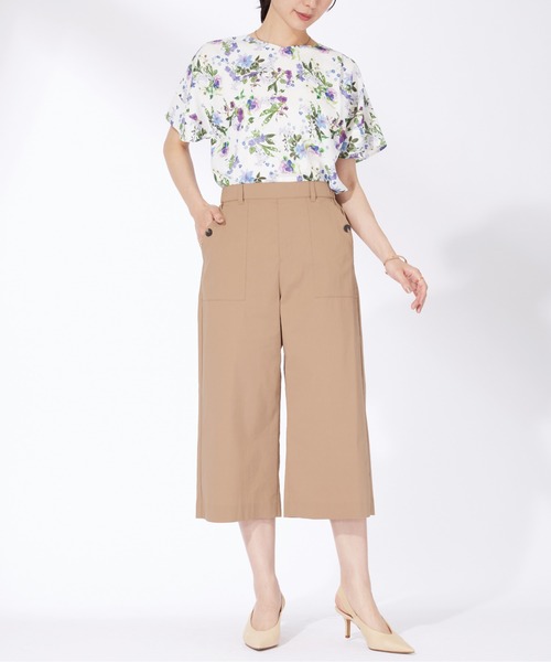 BELLUNA PLUS(ベルーナ)の「サラリ綿混ベイカーキュロットパンツ(その他パンツ・レディース・チャコール/ベージュ/ネイビー/テラコッタ・X-LARGE/LARGE/MEDIUM/SMALL)」の22枚目の写真